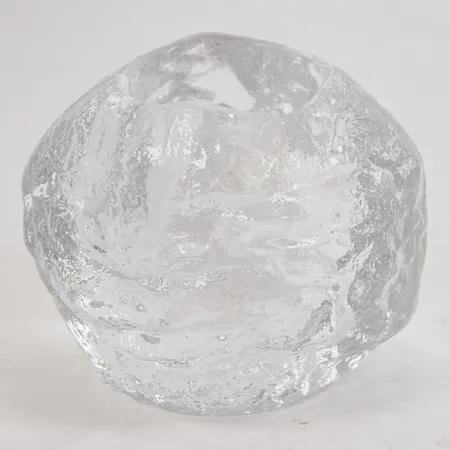 Ljuslykta, Snöboll, Kosta Boda, formgivare Ann Wolff, Ø9cm, höjd 7,5cm, klarglas, etikett saknas, Skickas med paket.