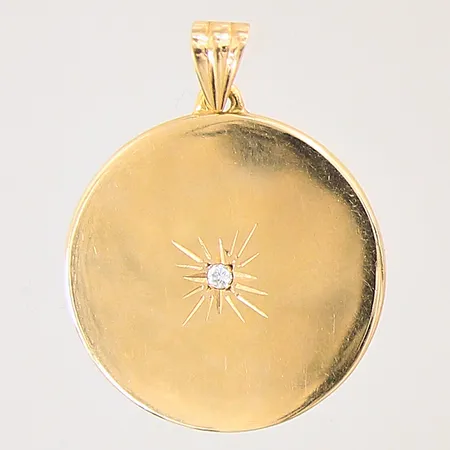 Hänge/medalj med diamant 1xca 0,03ct, för nit och redlighets i rikets tjänst, gravyr, ostämplad, 18K Vikt: 12,7 g