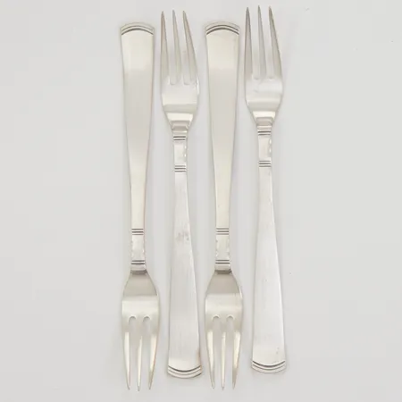 4 Assiettgafflar, modell Rosenholm, 12,2cm, GAB år 1984, 830/1000 silver,  Vikt: 51,9 g