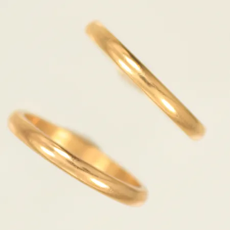 2 Ringar, stl ca, 20, bredd 3mm, 18K, 9g 