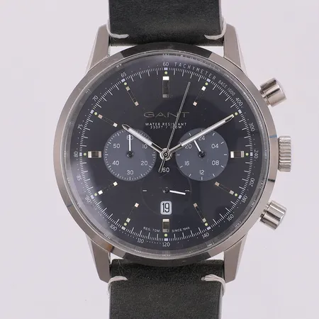Herrur Gant, GT064, kronograf, quartz, Ø43mm, läderband med viklås original, står still, någon liten repa på glaset, box