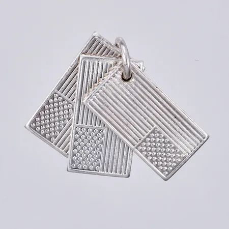 Hänge med tre tackor, längd: ca 1,5cm, bredd: ca 8mm, 999/1000 Silver Vikt: 3 g