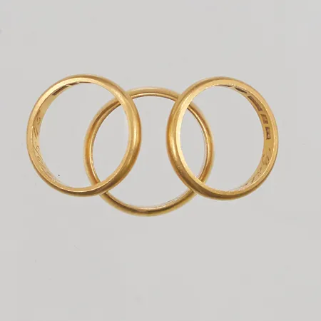 3 Ringar, Ø17½/18½, gravyr, 23K 18,9g.