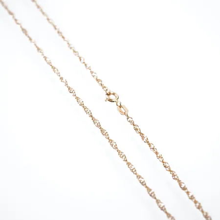 Halskedja, 50cm, bredd 3mm, 18k Vikt: 4,2 g