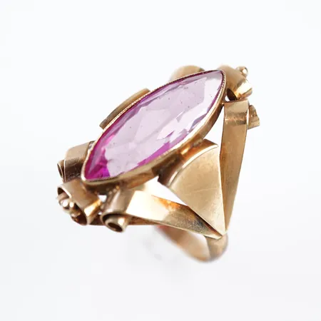 Ring m sten, stl 17½(55), bredd 27mm, 14k Vikt: 5,7 g