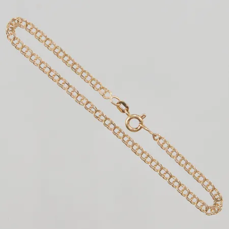 Armband, Bismarck, 18,5cm, bredd:3mm, en skev länk, 18K 2,6g.