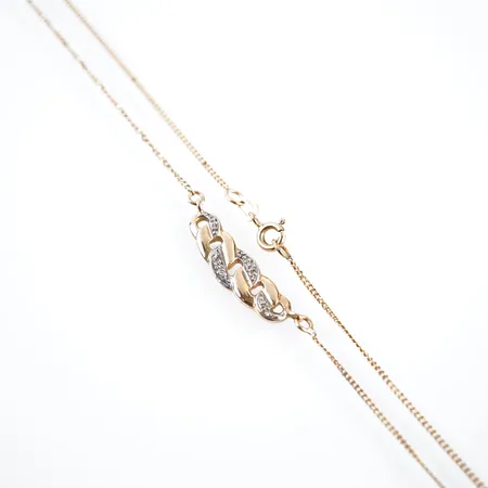 Collier m vita stenar, 44cm, bredd 7mm, 18k Vikt: 4,3 g
