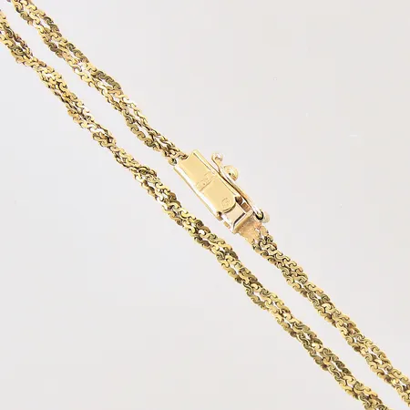 Collier, längd: 40cm, bredd: 2,5mm, vriden länk, 18K  Vikt: 6,6 g