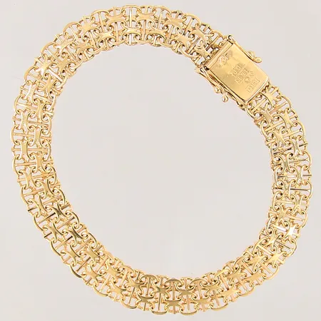 Armband X-länk med stavar, längd: 18,5cm, bredd: 8,2mm, 18K Vikt: 12,8 g