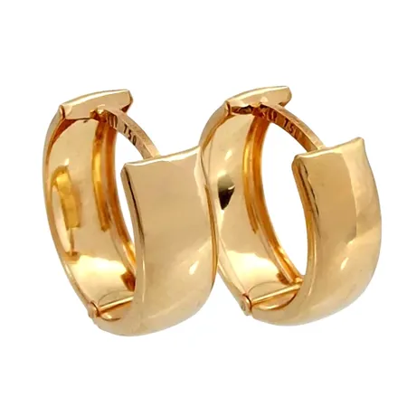 Örhängen Creoler, 18K guld, Bronsil AB (SGP), storlek 14x15 mm, bredd 5 mm, fint skick Vikt: 1,8 g