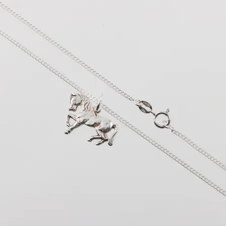 Kedja Pansar 40cm med hänge häst, silver Vikt: 5,2 g