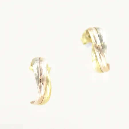 Ett par örhängen 3 färger, bredd 3,5 mm, 18K Vikt: 0,9 g