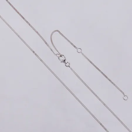 Kedja Pansar, längd: ca 50,5-55,5cm, bredd: ca 1mm, justerbar, 925/1000, silver Vikt: 2,6 g