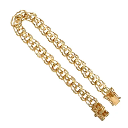 Armband, 18K guld, Ge-Kå Rolf Kaplan Ab (GK), svensk kontrollstämpel, längd knäppt 19,0 cm, bredd 8 mm, fint skick Vikt: 12,5 g