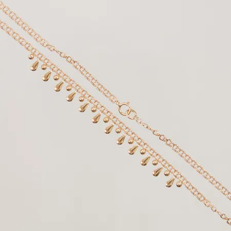 Collier, Bismarck med droppar, 41,5cm, bredd:2,8mm, 18K, 5,5g.