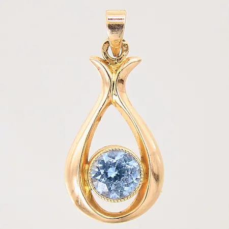 Hänge med blå sten, 26x12mm, 18K Vikt: 1,3 g