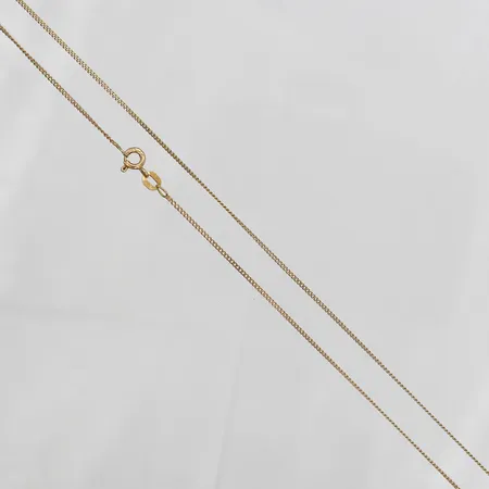Kedja Pansar, längd 42cm, bredd 1mm, slitage, 18K guld. Vikt: 1,9 g