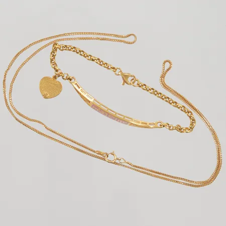 Diverse guld, defekt/gravyr, 21K 7,1g.