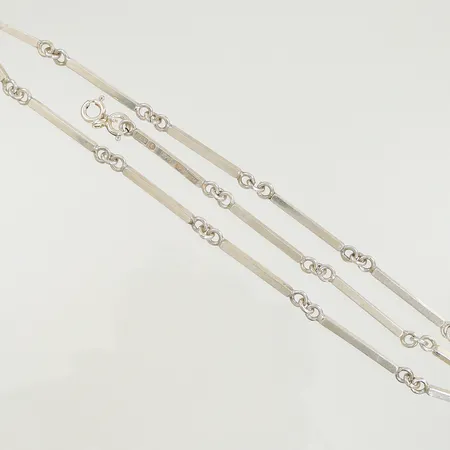 Halscollier, längd ca, 44,5cm, bredd, 3mm, design Jan Brunk, Nora 1976 (defekt lås, repig) 925/1000-Silver, 16,4g 