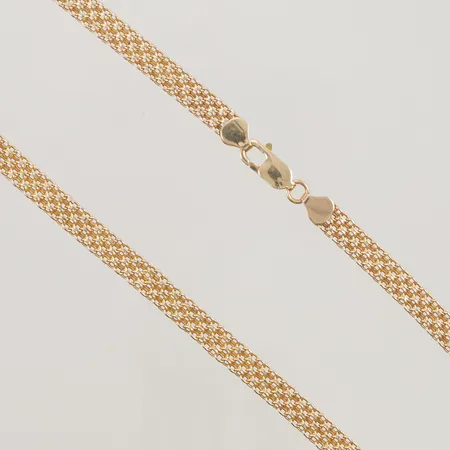 Collier, x-länk, 48,5cm, bredd:7mm, 14K 11,4g.