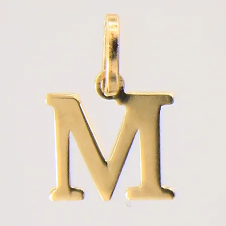 Hänge, bokstaven M, 13x8mm, 18K Vikt: 0,2 g