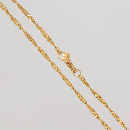 Kedja Singapore, 51cm, bredd 2,3mm, utländska stämplar 21K, Vikt: 6,7 g