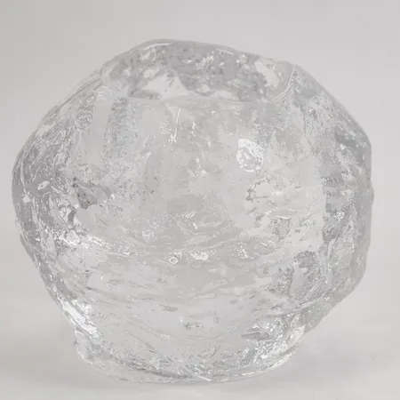Ljuslykta, Snöboll, Kosta Boda, formgivare Ann Wolff, Ø9cm, höjd 7,5cm, klarglas, etikett saknas, Skickas med paket.