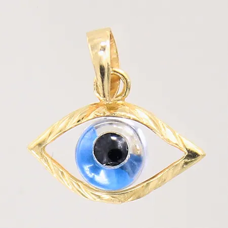 Hänge med blå sten, 12,8x12,5mm, 18K  Vikt: 0,7 g