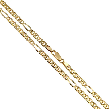 Halskedja, 14K guld, längd 52,0 cm, bredd 4 mm, tjocklek 1,3 mm Vikt: 14,2 g