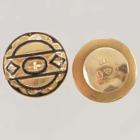 Knappar, Ø14mm, dekor, 18K 4,0g.