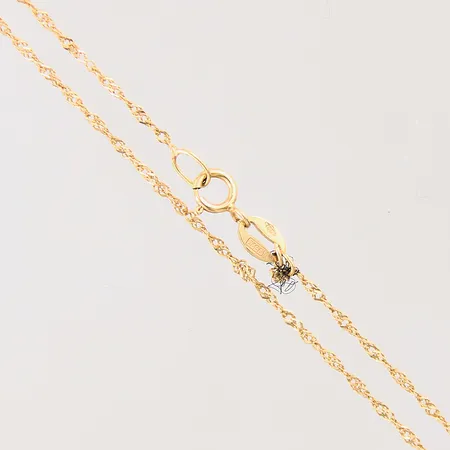 Kedja Singapore, längd: 42cm, bredd: 0,7mm, trassligt vid ögla, 18K Vikt: 1,1 g