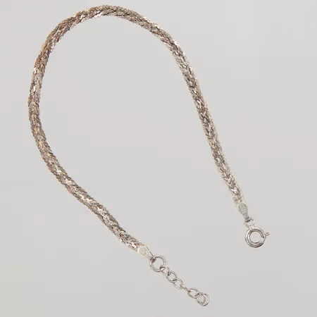 Armband, längd ca 18,5-20,5cm, bredd 3mm, GHA, 925/1000 Silver Vikt: 3,4 g