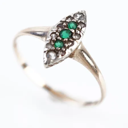 Ring m stenar, stl 18(57), bredd 12mm, 18k Vikt: 1,4 g