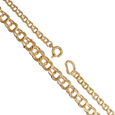 Halskedja Bismarck, 18K guld, doserad modell, Hildens Guldvaror Ab (SOH), svensk kontrollstämpel, längd 43,0 cm, bredd 3,5 - 6 mm, något missformad ögla, för övrigt i fint skick Vikt: 8,6 g