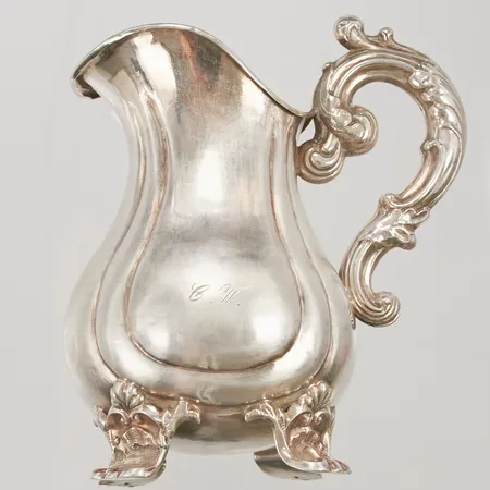 Gräddkanna, 13cm, H3=1814, monogramggravyr, 830/1000 Silver 99,2g.