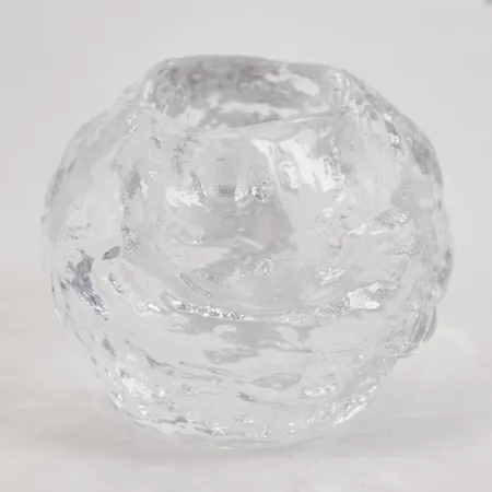 Ljuslykta, Snöboll, Kosta Boda, formgivare Ann Wolff, Ø9cm, höjd 7,5cm, klarglas, etikett saknas, Skickas med paket.