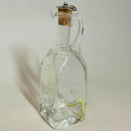 Glaskaraff, munblåst, Rauk, kork, höjd 19cm