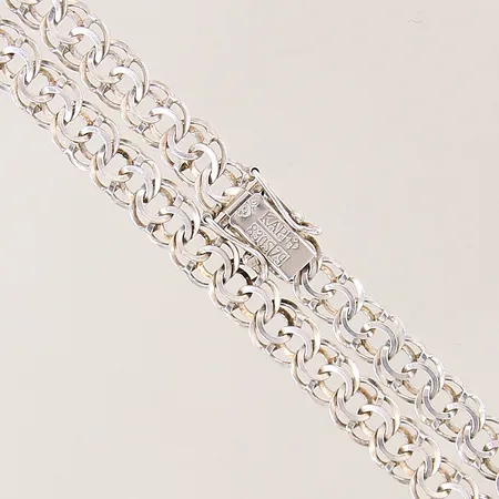 Collier Bismarck, längd 40cm, bredd 8mm, ihålig, silver 830/1000 Vikt: 17,1 g