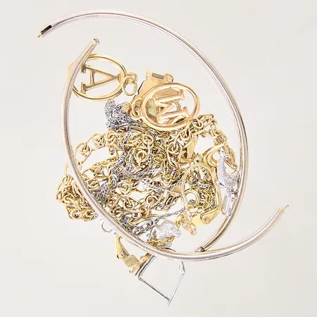 Diverse guldsmycken, udda, av/defekt, stenar, trassligt, 14K Vikt: 16,7 g