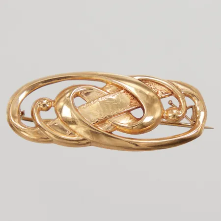 Brosch, 40x15,5mm, G. Dahlgren & Co år 1956, 18K, Vikt: 2,7 g