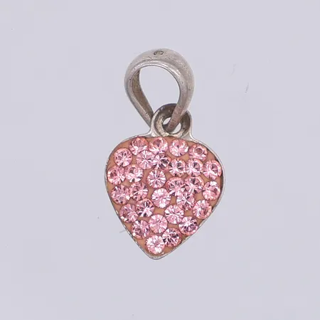Hänge, rosa stenar, 14mm, 925/1000 silver Vikt: 0,5 g