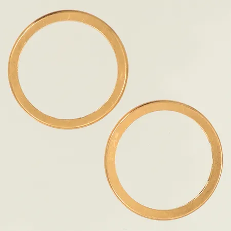 2 Släta ringar, stl ca, 17½, bredd 2mm (repiga, gravyrer) 20K, 7,4g 