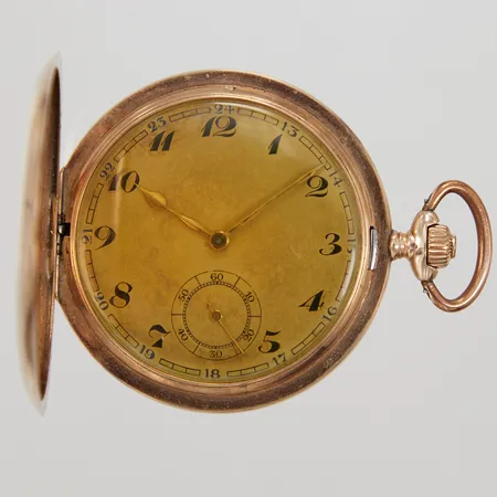 Savonett, 14K, Ø50,5mm, Levrette, manuell, innerboett i metall, boettnr 615336, monogramgravyr, Bruttovikt: 68,4g.