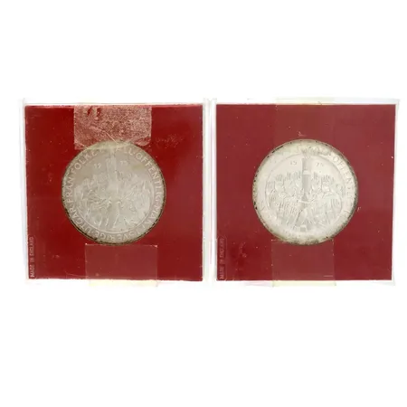 Mynt, 2 stycken, nominellt belopp 50 kr, 1975, 925/1000, 27g/st