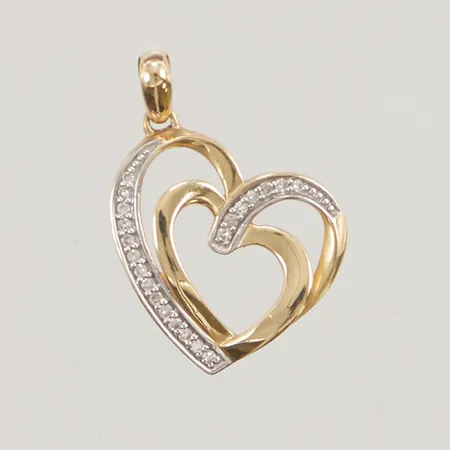 Hänge, "hjärta", diamanter x ca 0,01ct, 19mm, 18K 2,3g.