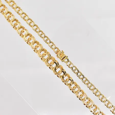Collier Bismarck, 47cm, doserad bredd 6-11mm, 18K   Vikt: 48,5 g