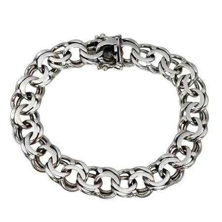 Armband Bismarck, silver, Victor Janson Guldvaru Ab (VJ), Lindesberg, längd knäppt 19,0 cm, bredd 12 mm Vikt: 31 g