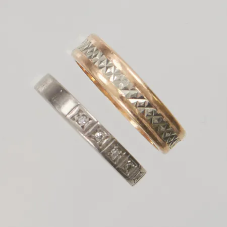 2 Ringar, gravyr, 18K 6,0g.