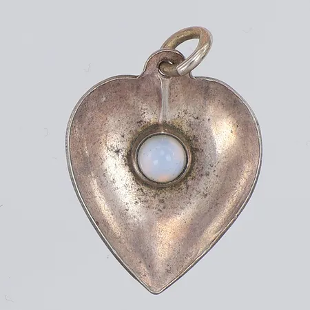 Hänge, hjärta, troligen månsten, 24mm, Alton, 925/1000 silver Vikt: 1,4 g