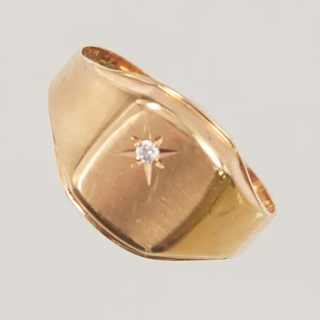 Klackring, Ø19¾, bredd:12mm, vit sten, 18K 3,4g.